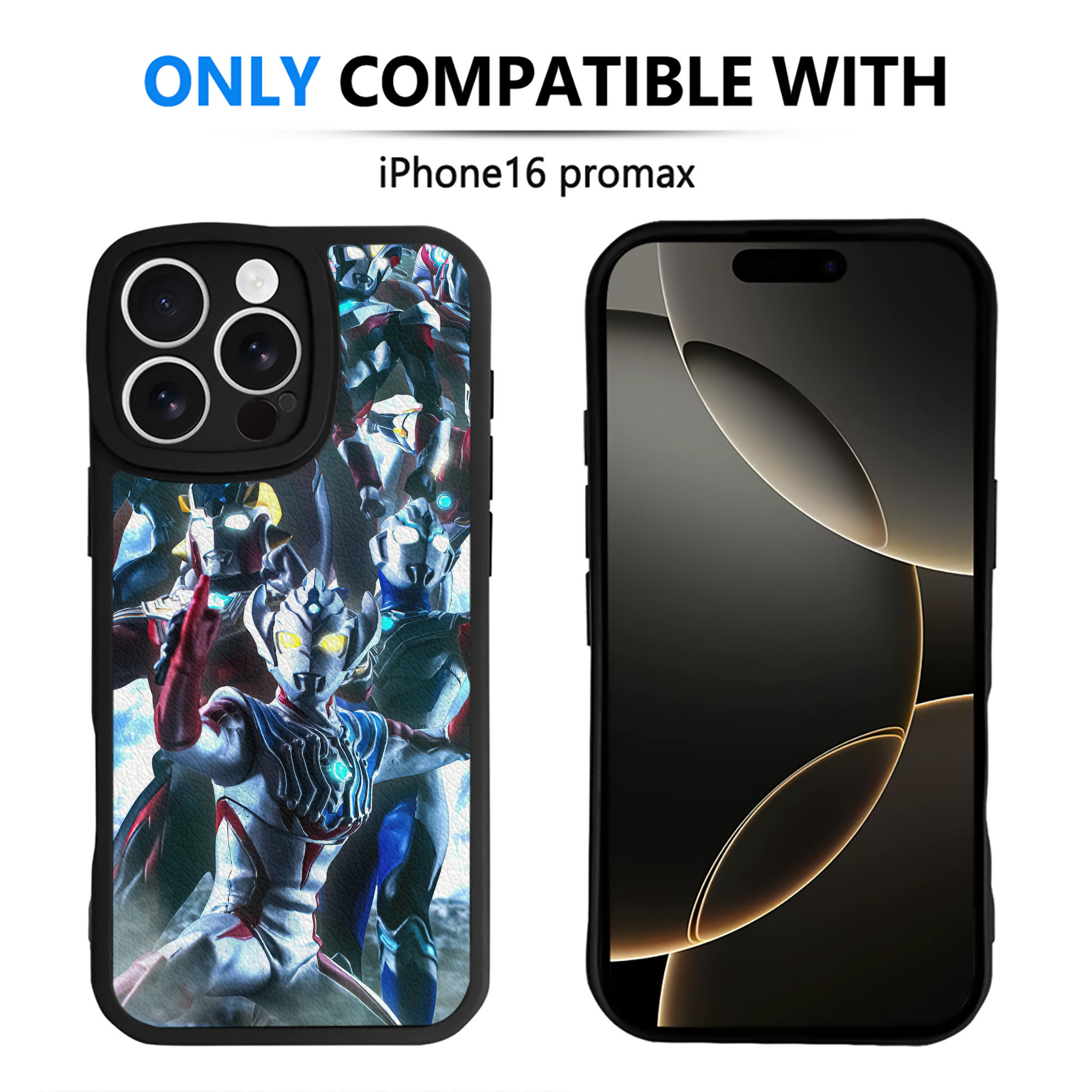 （画像用） ウルトラマン Ultraman 【iPhone 16シリーズ対応】シリコンスマホケース（レザー調） 材質：シリコン